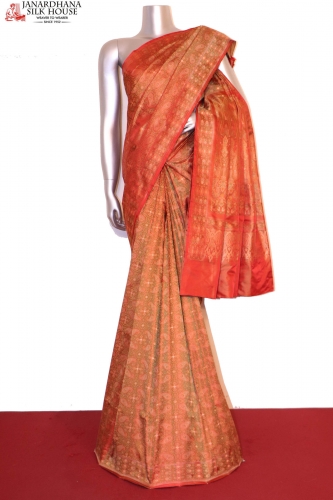 Exquisite Handloom Jamawar Tanchoi Silk Saree-Master Weaves